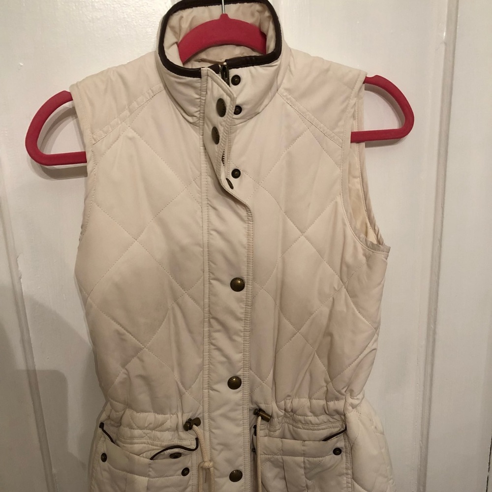 Off White Padded Drawstring Vest